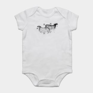 Dappled Horses of Pech Merle Cave Painting Baby Bodysuit